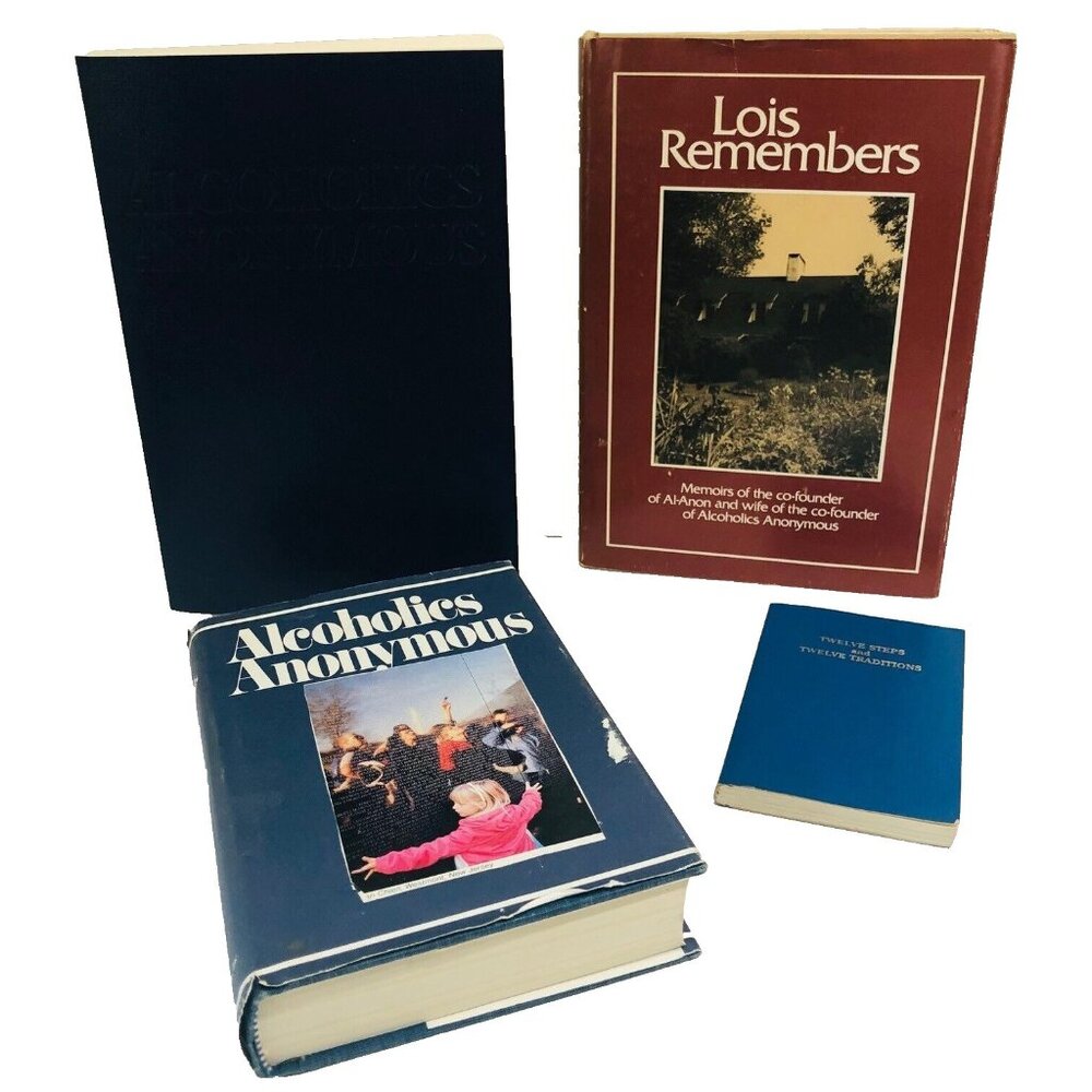 Alcoholics Anonymous Book Lot Lois Remembers AA Editions‎ 3 4 Lrg Prnt Hard/Dust